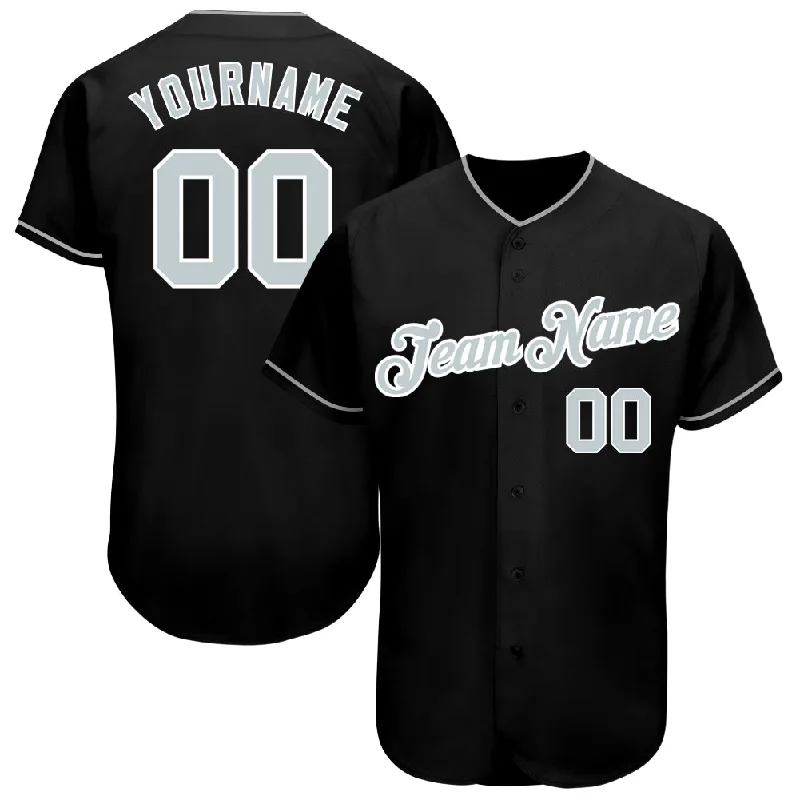 Baseball Jersey Baseball Team-Custom Black Gray-White Authentic Baseball Jersey