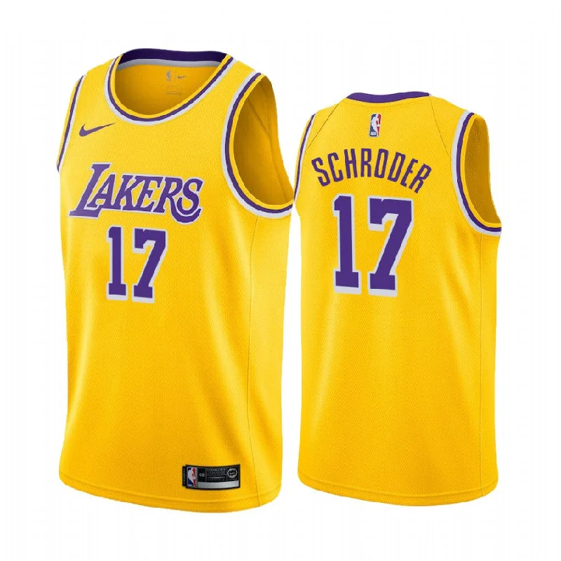 Basketball Jersey Game Day-Men's Los Angeles Lakers #17 Dennis SchrÃ¶der Gold Icon Edition 2020-21 Stitched Basketball Jersey