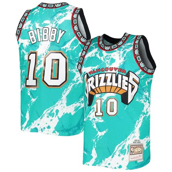 Basketball Jersey Camo-Men's Memphis Grizzlies #10 Mike Bibby Turquoise 1998-99 Mitchell & Ness Swingman Stitched Basketball Jersey