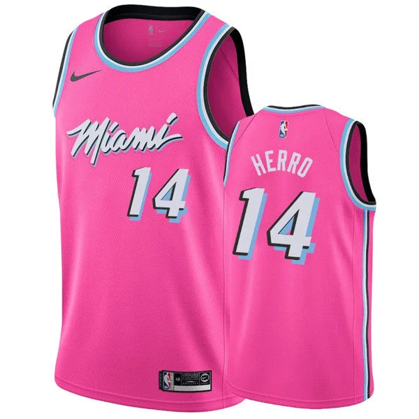 Basketball Jersey Basketball Coach-Men's Miami Heat #14 Tyler Herro City Edition Pink Stitched Basketball Jersey