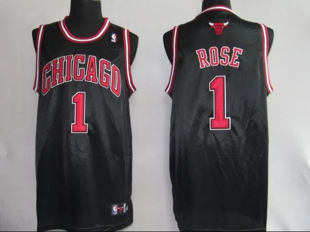 Basketball Jersey Minimalist-Bulls 1 Rose Black Basketball Jerseys