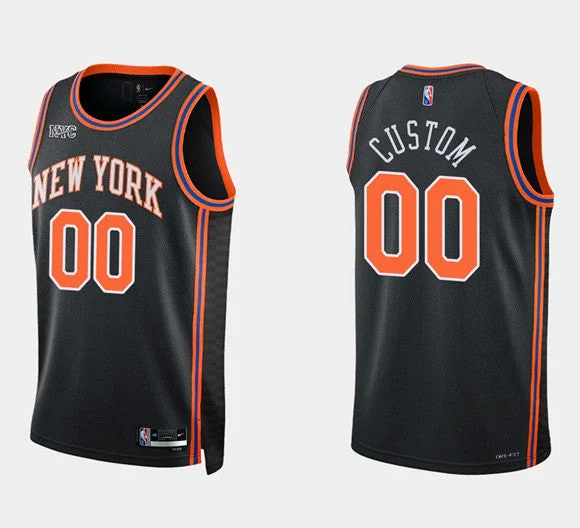 Basketball Jersey Running-Men's New York Knicks Active Custom Black 75th Anniversary City Stitched Basketball Jersey