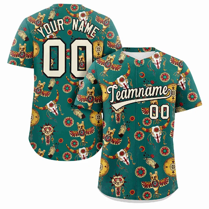 Baseball Jersey Baseball Team-Custom Aqua 3D Graffiti Pattern Personalized Design Authentic Baseball Jersey