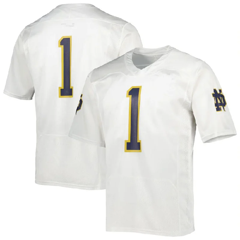 Football Jersey Women-#1 N.Dame Fighting Irish Under Armour Team Wordmark Replica Football Jersey White Stitched American College Jerseys