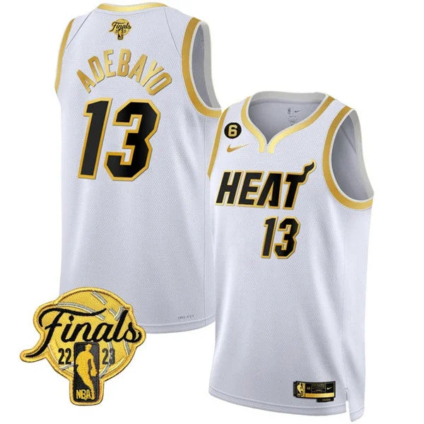 Basketball Jersey Name-Men's Miami Heat #13 Bam Adebayo White 2023 Finals Stitched Basketball Basketball Jersey