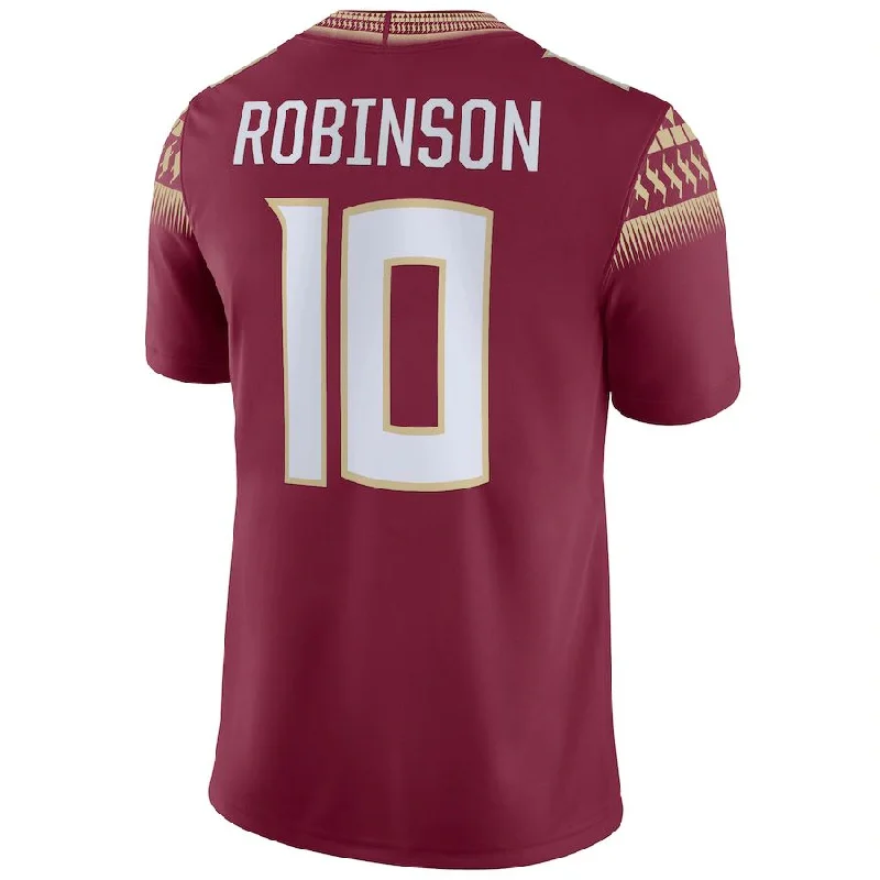 Football Jersey UV Protection-F.State Seminoles #10 Jammie Robinson NIL Replica Football Jersey Garnet Stitched American College Jerseys