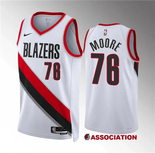 Basketball Jersey Music Band-Men's Portland Trail Blazers #76 Taze Moore White Association Edition Stitched Basketball Basketball Jersey