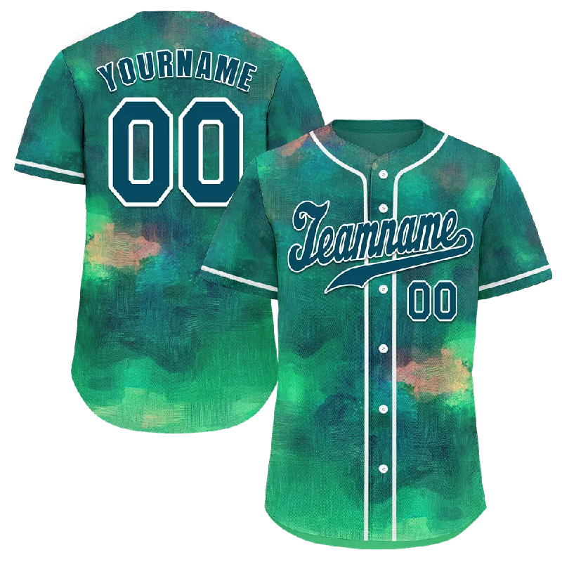 Baseball Jersey Anime-Custom Green Tie Dye Green Authentic Baseball Jersey BSBJ0a-bc0fbe9