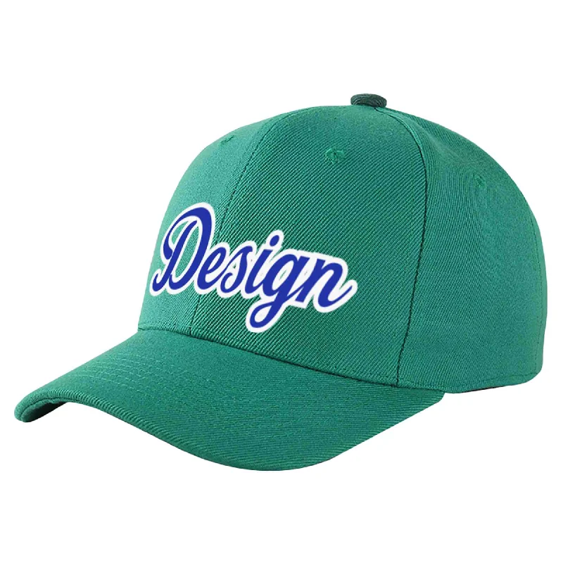 Baseball Cap Gaming-Custom Light Green Royal-White Curved Eaves Sport Design Baseball Cap