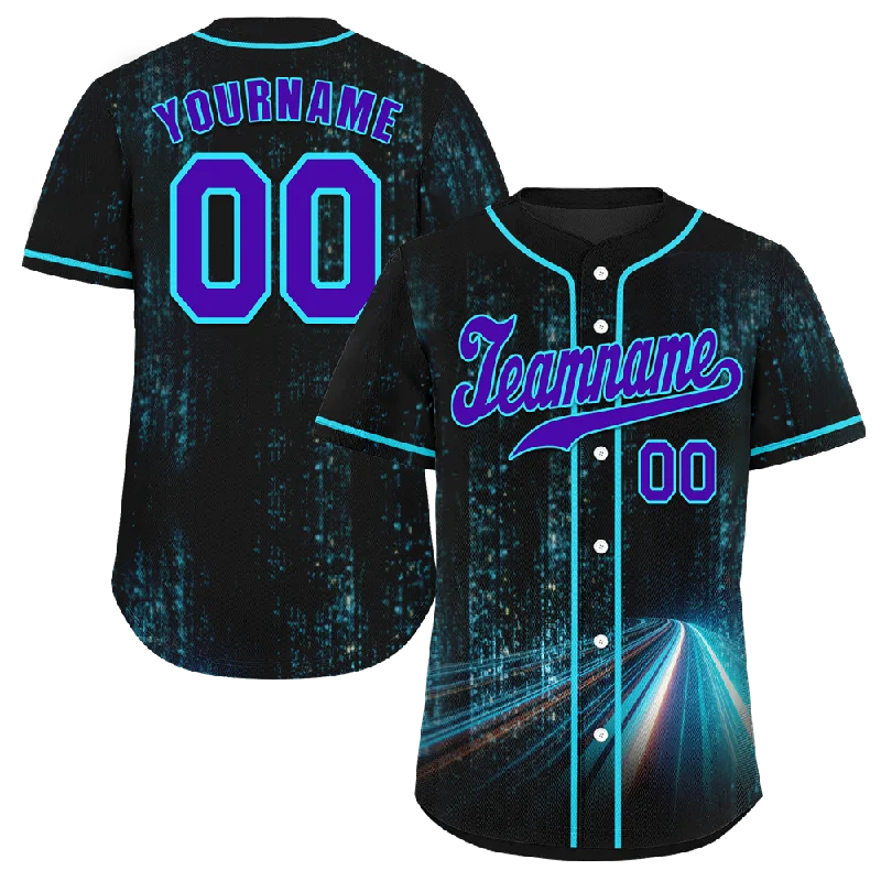 Baseball Jersey Anniversary-Custom Black Aqua Drift Fashion Blue Authentic Baseball Jersey BSBJ0a-bc0fb89