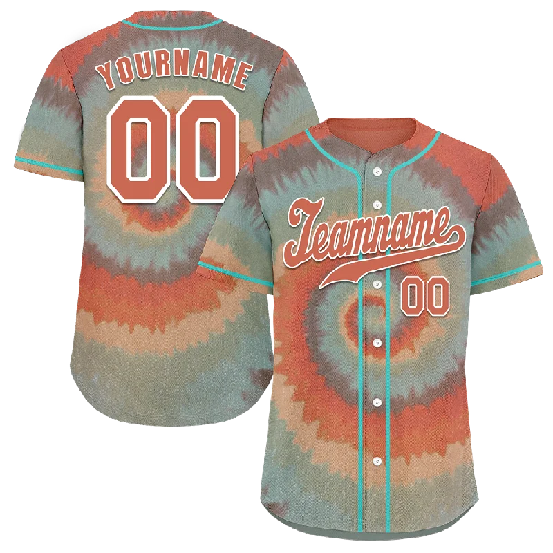 Baseball Jersey Checkered-Custom Orange Tie Dye Orange Authentic Baseball Jersey BSBJ0a-bc0fbed