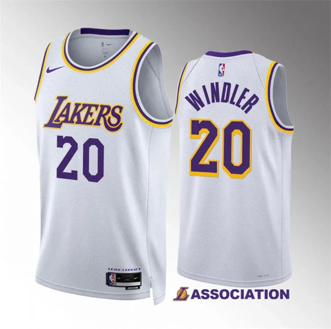 Basketball Jersey Road Trip-Men's Los Angeles Lakers #20 Dylan Windler White Association Edition Stitched Basketball Basketball Jersey