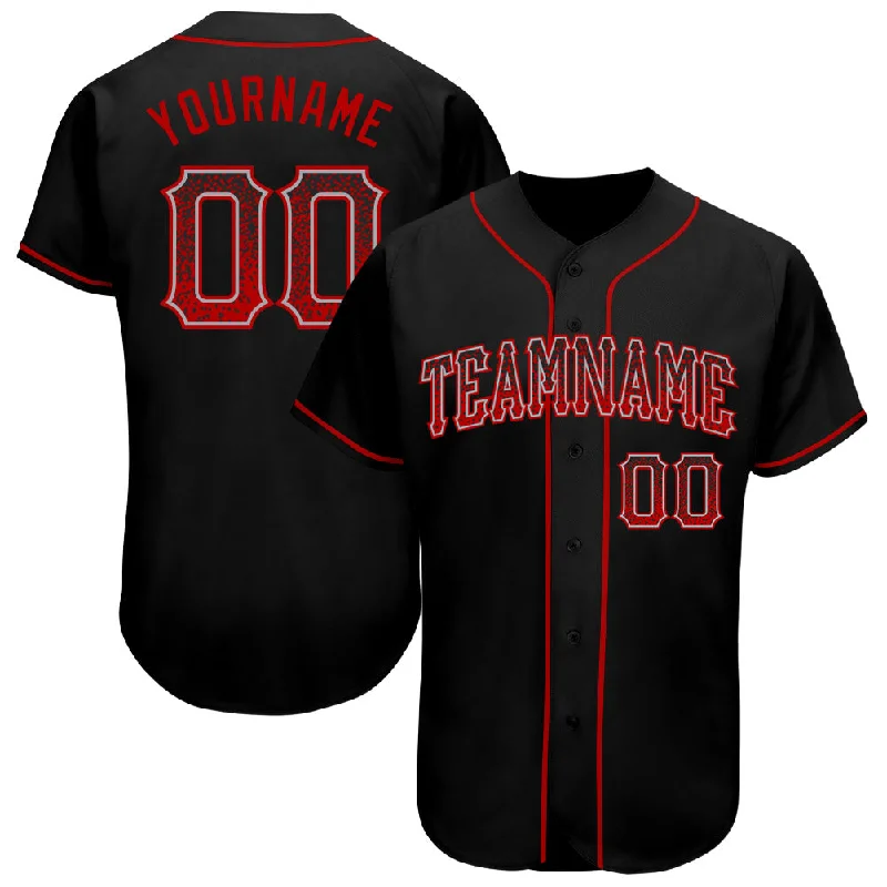 Baseball Jersey Collector’s Item-Custom Black Red-Gray Authentic Drift Fashion Baseball Jersey