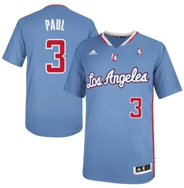 Basketball Jersey College-Clippers 3 Paul Light Blue Pride Swingman Basketball Jersey