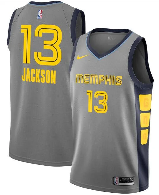 Basketball Jersey Embroidered-Men's Memphis Grizzlies Grey #13 Jaren Jackson Jr. City Edition Stitched Basketball Jersey