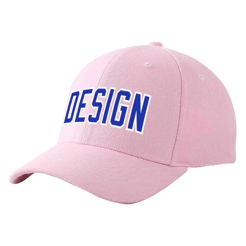 Baseball Cap Christmas-Custom Pink Royal-White Curved Eaves Sport Design Baseball Cap