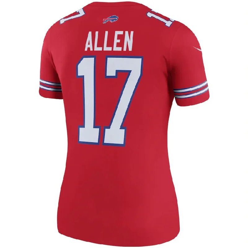 Football Jersey Recycled Fabric-B.Bills #17 Josh Allen Red Color Rush Legend Player Jersey American Stitched Football Jerseys