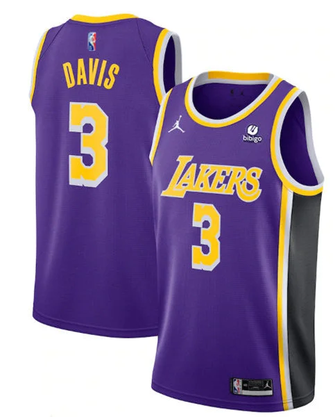 Basketball Jersey Limited Edition-Men's Los Angeles Lakers #3 Anthony Davis Purple 75th Anniversary Stitched Basketball Jersey