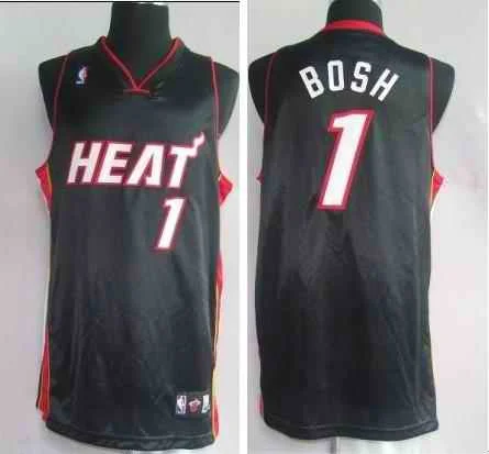 Basketball Jersey Game Day-Heat 1 Chris Bosh Black Basketball Jerseys