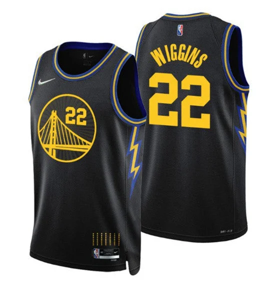 Basketball Jersey Best Deals-Men's Golden State Warriors #22 Andrew Wiggins 75th Anniversary Black Stitched Basketball Basketball Jersey