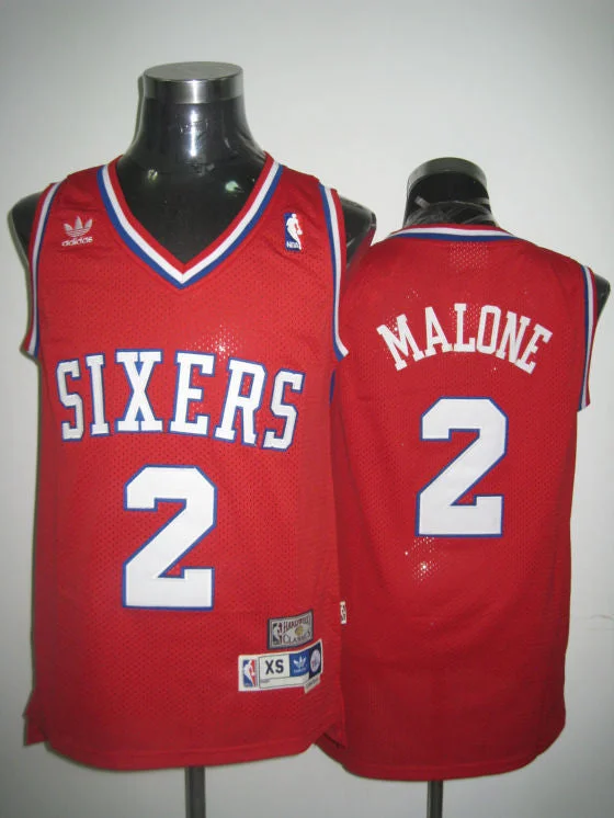 Basketball Jersey Championship-Sixers 2 Malong Red Basketball Jerseys