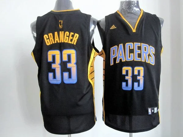 Basketball Jersey Name-Pacers 33 Granger Black Basketball Jerseys