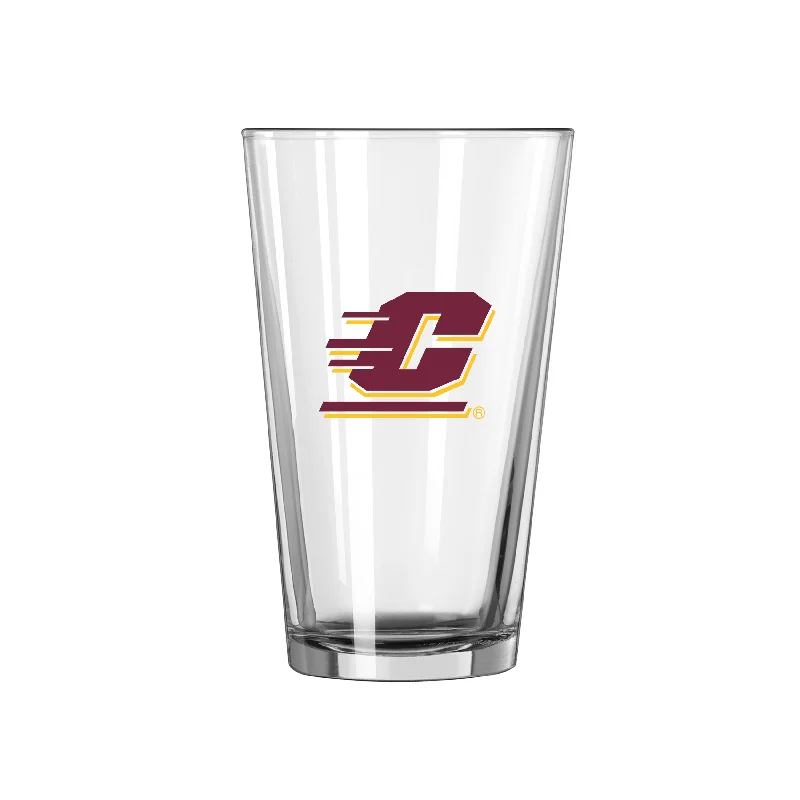 Team Mug Silver-Central Michigan 16oz Logo Pint Glass