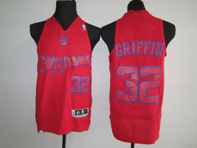 Basketball Jersey V-Neck-Clippers 32 Griffin Red Basketball Jerseys