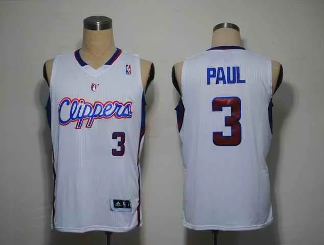 Basketball Jersey Blue-Clippers 3 PAUL White LAC Basketball Jerseys