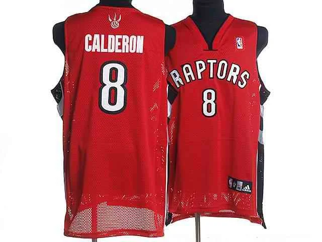 Basketball Jersey Logo-Raptors 8 Jose Calderon Red Fans Basketball Jerseys