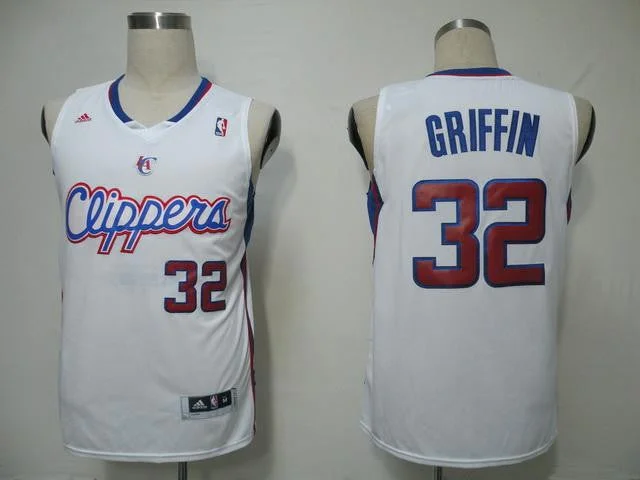 Basketball Jersey Breathable-Clippers 32 Griffin White LAC Basketball Jerseys