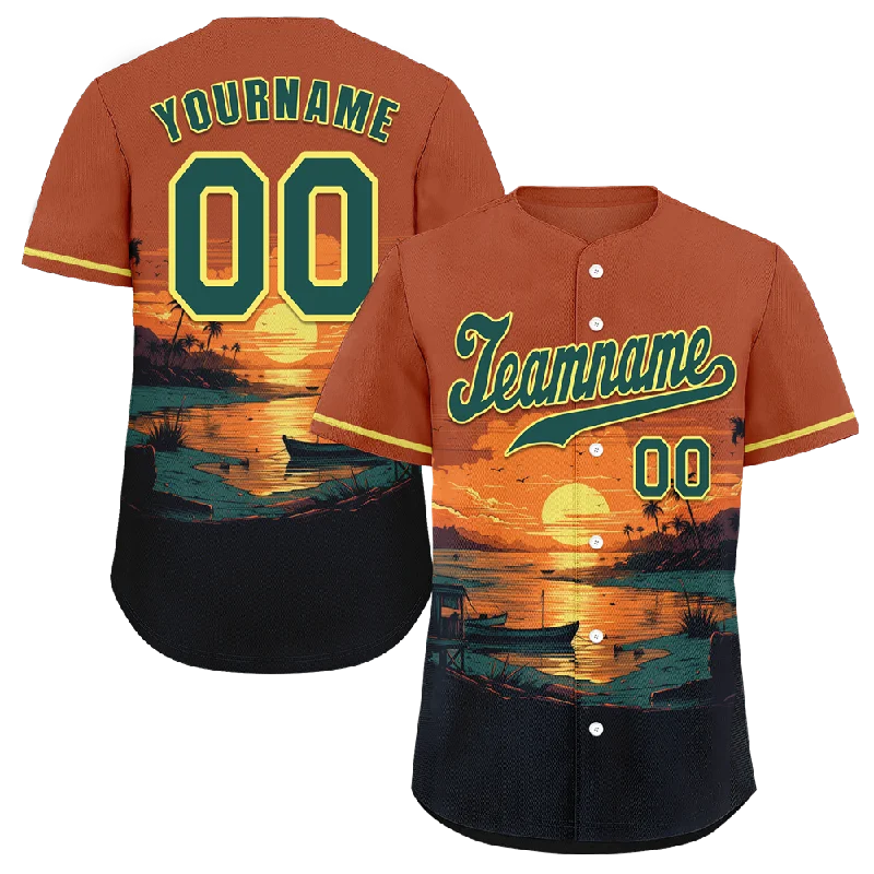 Baseball Jersey Road Trip-Custom Orange Black Hawaii Green Authentic Baseball Jersey BSBJ0a-bc0fb7f