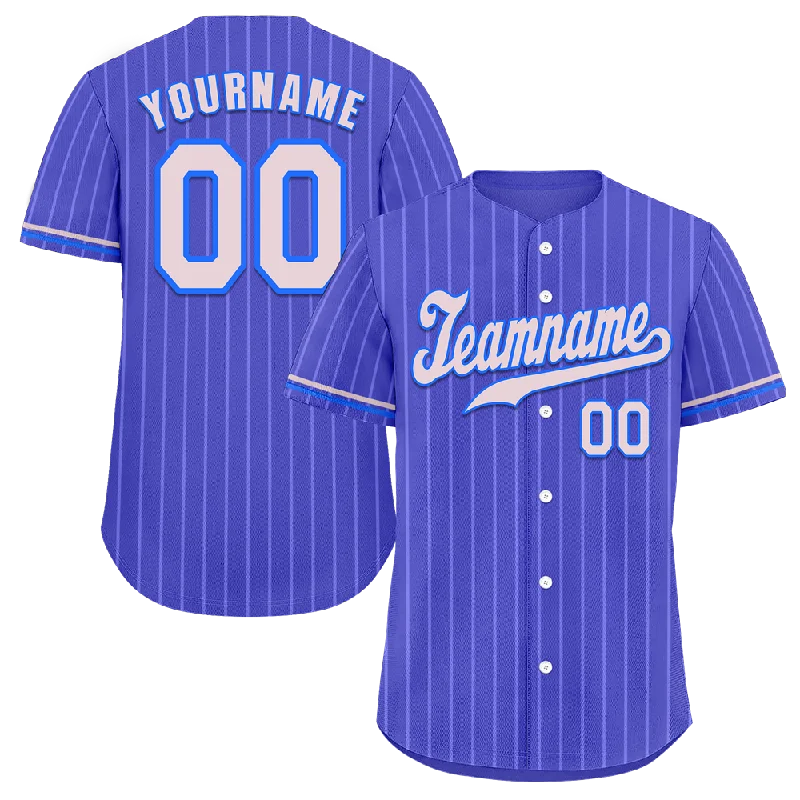 Baseball Jersey Meme-Custom Blue Stripe Fashion Grey Authentic Baseball Jersey