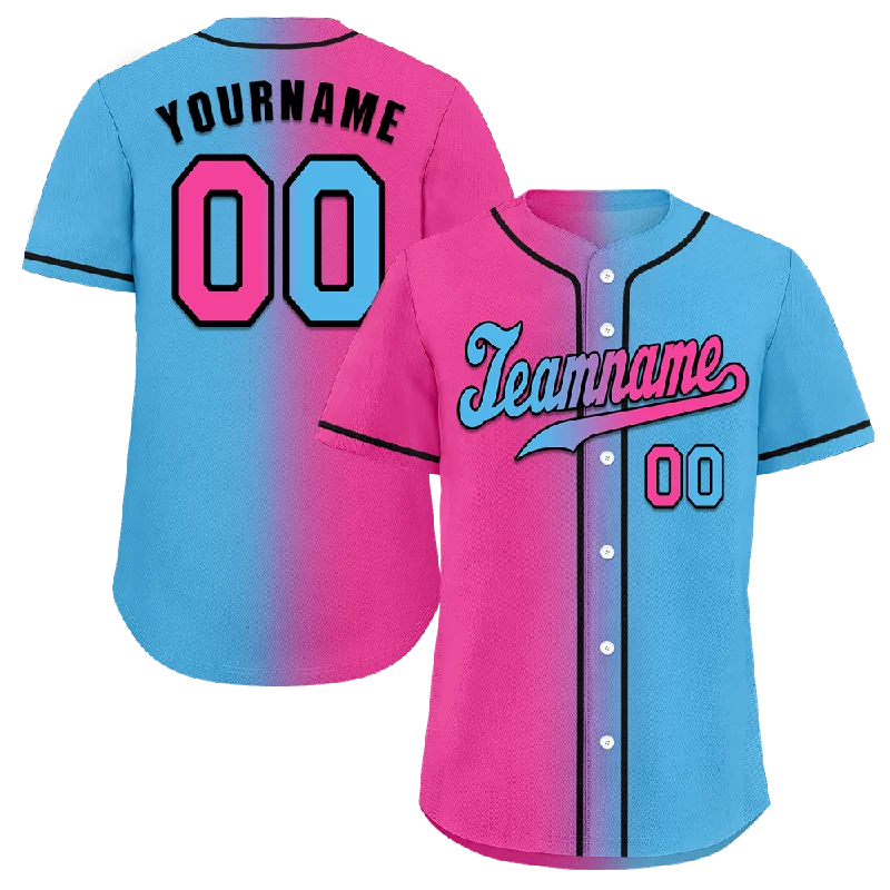 Baseball Jersey Superhero-Custom Red Aqua Gradient Fashion Red Authentic Baseball Jersey