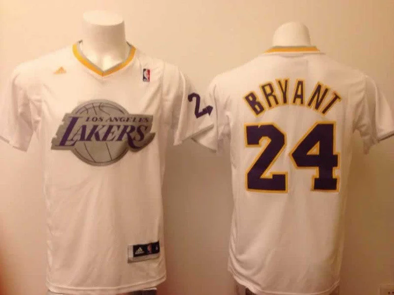 Basketball Jersey UV Protection-Lakers 24 Bryant White Christmas Edition Basketball Jerseys