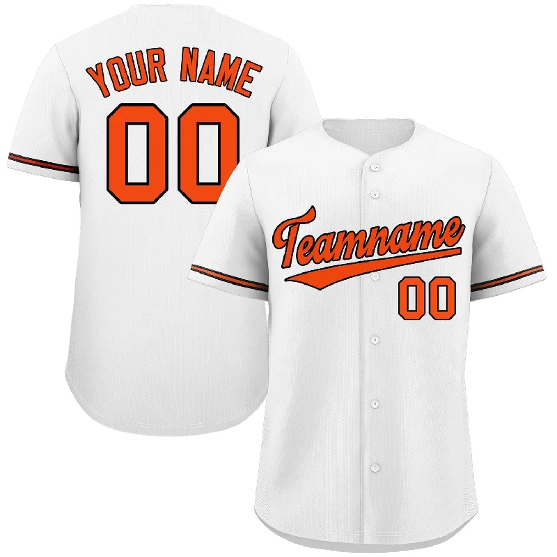 Baseball Jersey Baby-Custom White Orange-Black Classic Style Authentic Baseball Jersey