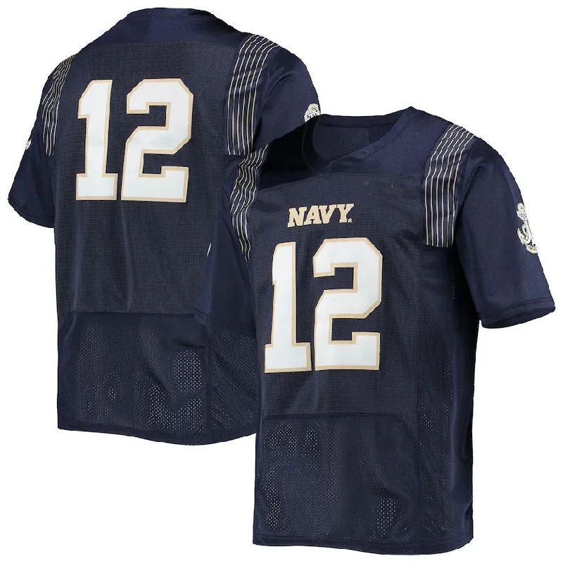 Football Jersey High Demand-#12 N.Midshipmen Under Armour Team Premier Football Jersey Navy Stitched American College Jerseys