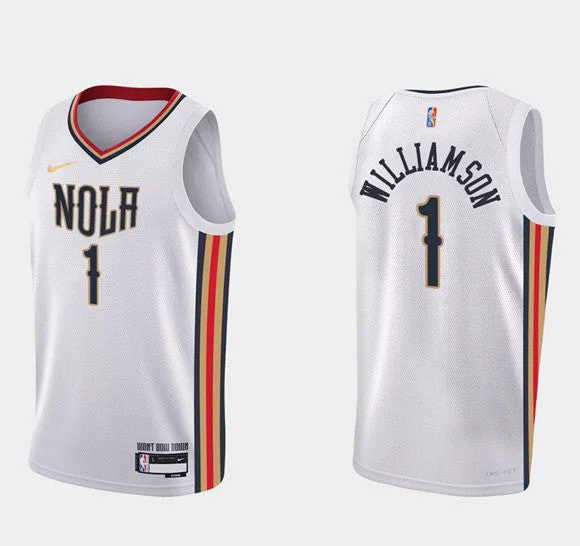 Basketball Jersey Wholesale-Men's New Orleans Pelicans #1 Zion Williamson White 75th Anniversary City Stitched Basketball Jersey