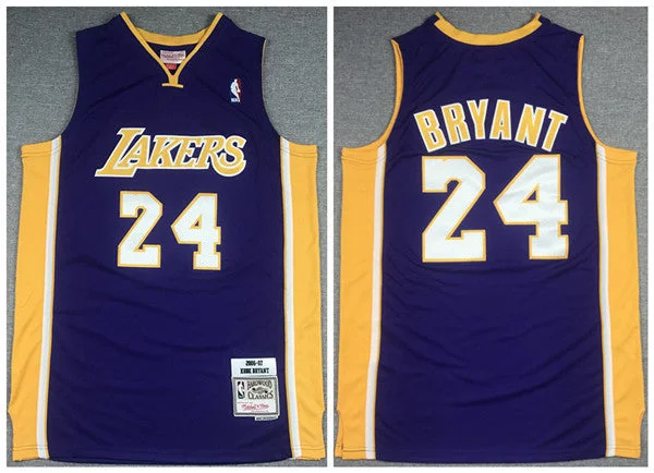 Basketball Jersey Dunk Contest-Men's Los Angeles Lakers #24 Kobe Bryant Purple 2006-2007 Throwback Stitched Basketball Jersey