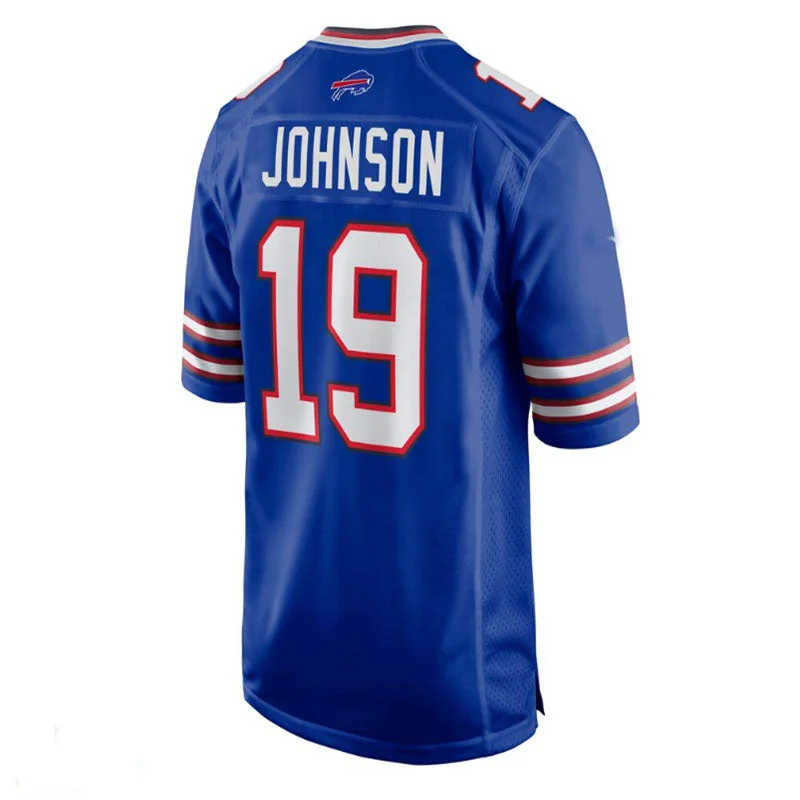 Football Jersey Gym-B.Bills #19 KeeSean Johnson Royal Game Jersey American Stitched Football Jerseys