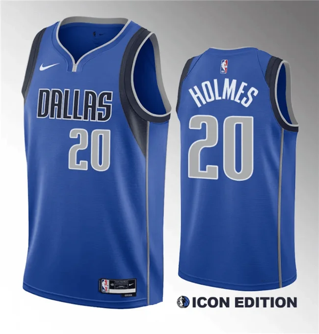 Basketball Jersey Sci-Fi-Men's Dallas Mavericks #20 Richaun Holmes Blue 2023 Draft Icon Edition Stitched Basketball Basketball Jersey