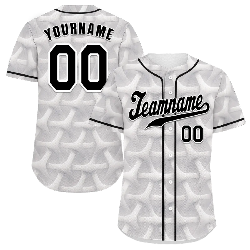 Baseball Jersey Blue-Custom White 3D Pattern Black Authentic Baseball Jersey BSBJ0a-bc0fbde