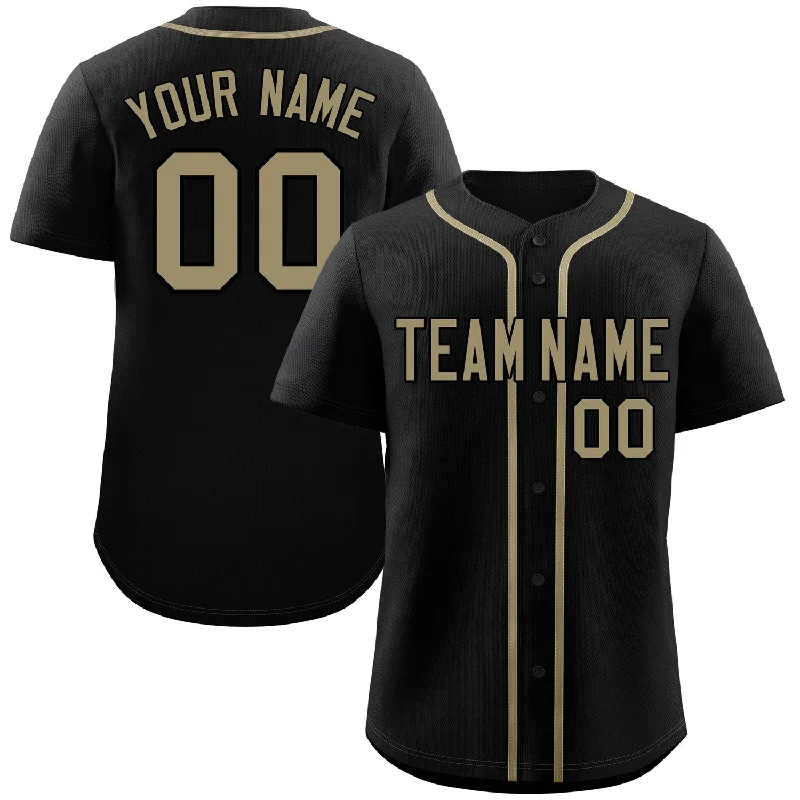 Baseball Jersey Black Friday-Custom Black Old Gold Classic Style Authentic Baseball Jersey