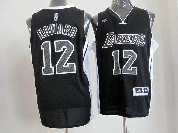 Basketball Jersey Bulk Order-Lakers 12 Howard Black&White Basketball Jerseys