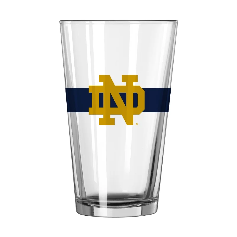 Team Mug Ceramic-Notre Dame 16oz Stripe Pint Glass