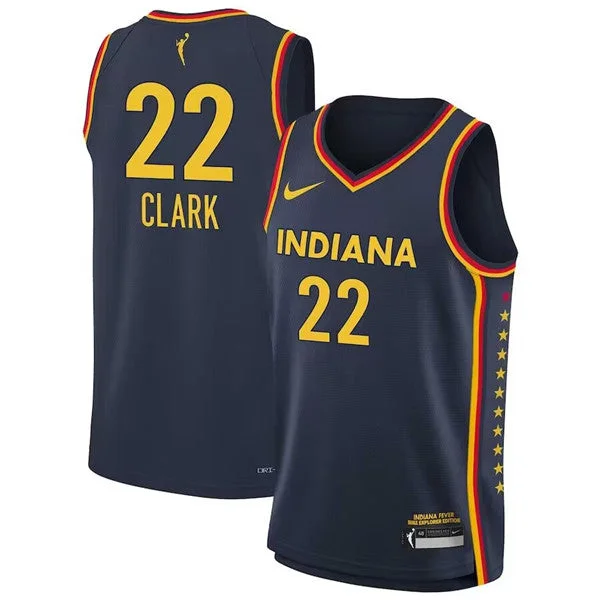 Basketball Jersey Wedding-Men's Indiana Fever #22 Caitlin Clark Navy 2024 Explorer Edition Stitched Basketball Jersey