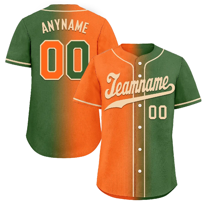 Baseball Jersey Cyber Monday-Custom Orange Green Gradient Fashion Personalized Authentic Baseball Jersey BSBJ01-D0a708d