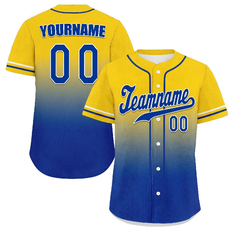 Baseball Jersey Baseball Mom-Custom Yellow Blue Fade Fashion Personalized Authentic Baseball Jersey UN002-bd0b007b-aa