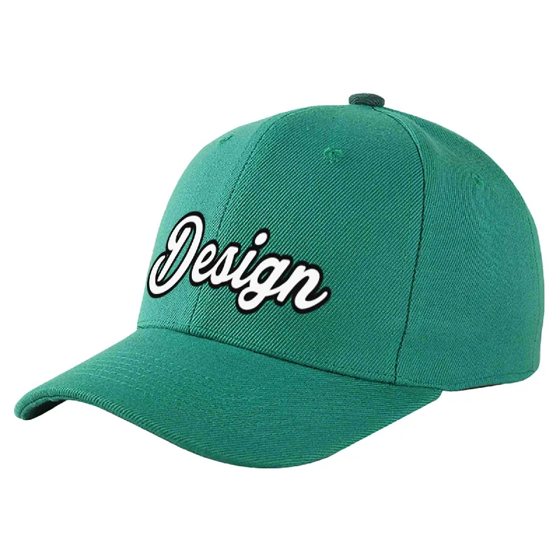 Baseball Cap Truckers-Custom Light Green White-Black Curved Eaves Sport Design Baseball Cap