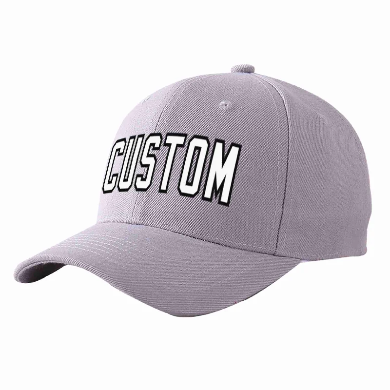 Baseball Cap Men-Custom Gray White-Black Curved Eaves Sport Baseball Cap Design for Men/Women/Youth